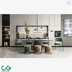 3d model of modern light luxury dining table and chairs
